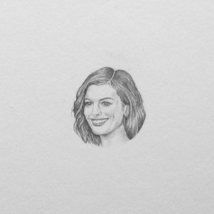 Pencil drawing of Anne Hathaway