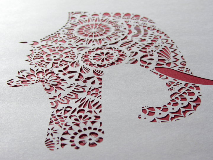 paper cut elephant