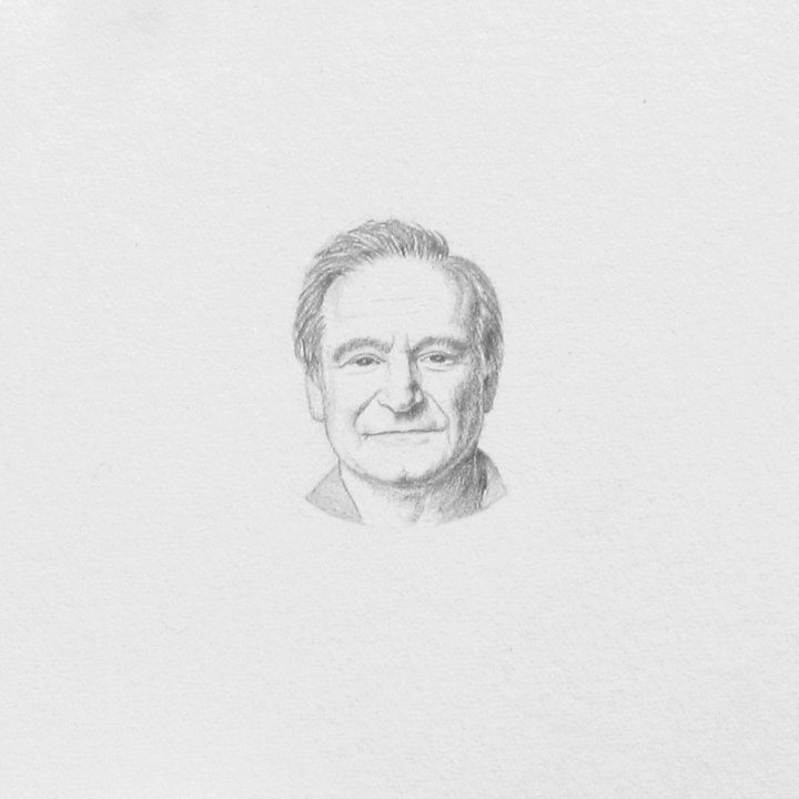 pencil portrait of Robin Williams