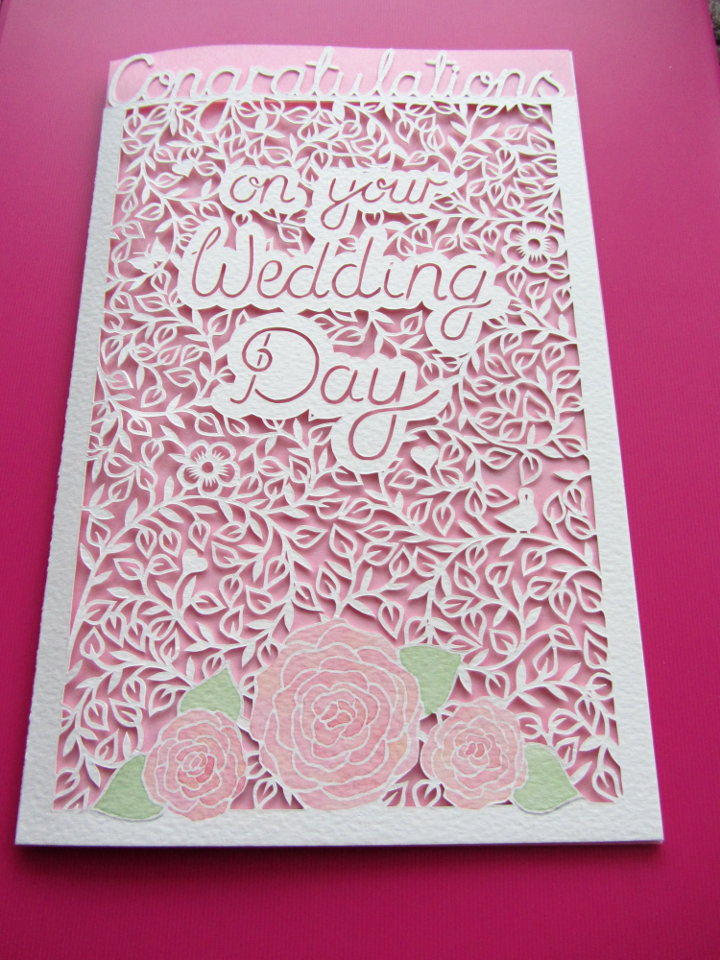 paper cut wedding card