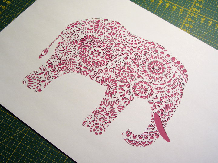 paper cut elephant