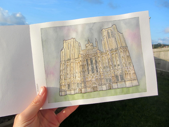 Wells Cathedral architectural illustration