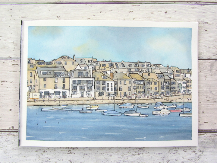 Watercolour painting of St Ives