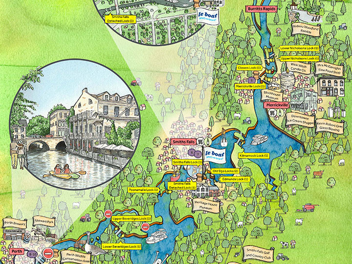 Rideau Canal Illustrated Map